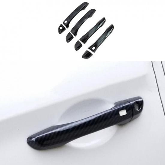 Outside Door Handle Cover Trim Carbon Fiber Style For Hyundai Elantra 2017-2020