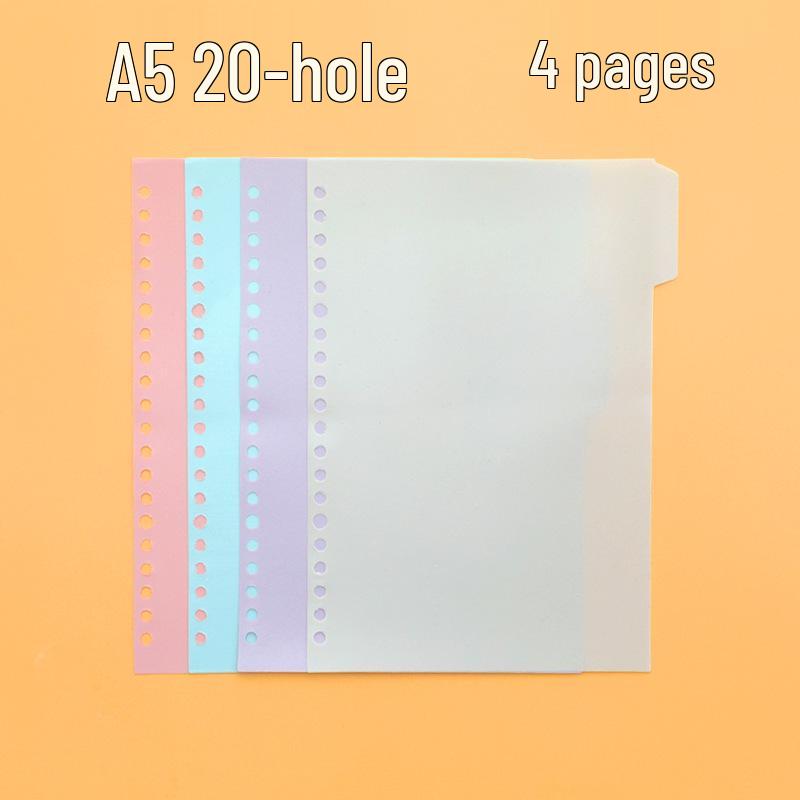 A5/B5 Colored Binder Dividers and Index Pages with Labels