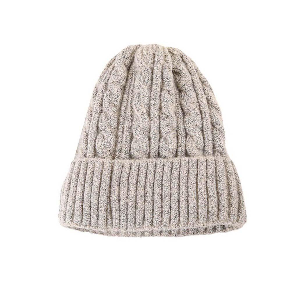 Trendy Twists Knitted Hat Elastic Woolen Hat Versatile Winter Pullover Cap  Outdoor