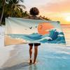 A Japanese Ukiyo-E Themed Beach Towel, Perfect for Festivals,Absorbent,Joyful Ocean,Hormonal Ocean,Collective Unconscious Sea