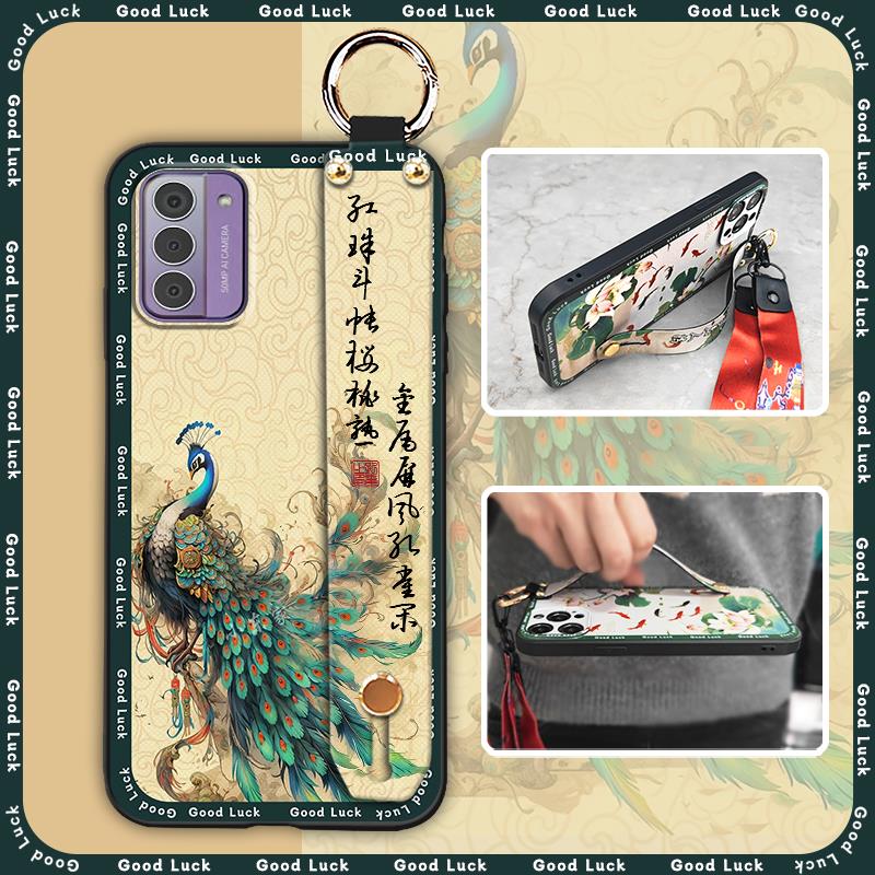 Wristband Elderly lady Phone Case For Nokia G42 5G Soft case For Mom Ring Anti-dust Anti-knock Shockproof Chinese style