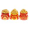 Fortunate Resin Chinese Money Bag Prosperity Figurine for Desk Home Wealth and Fortune Decor