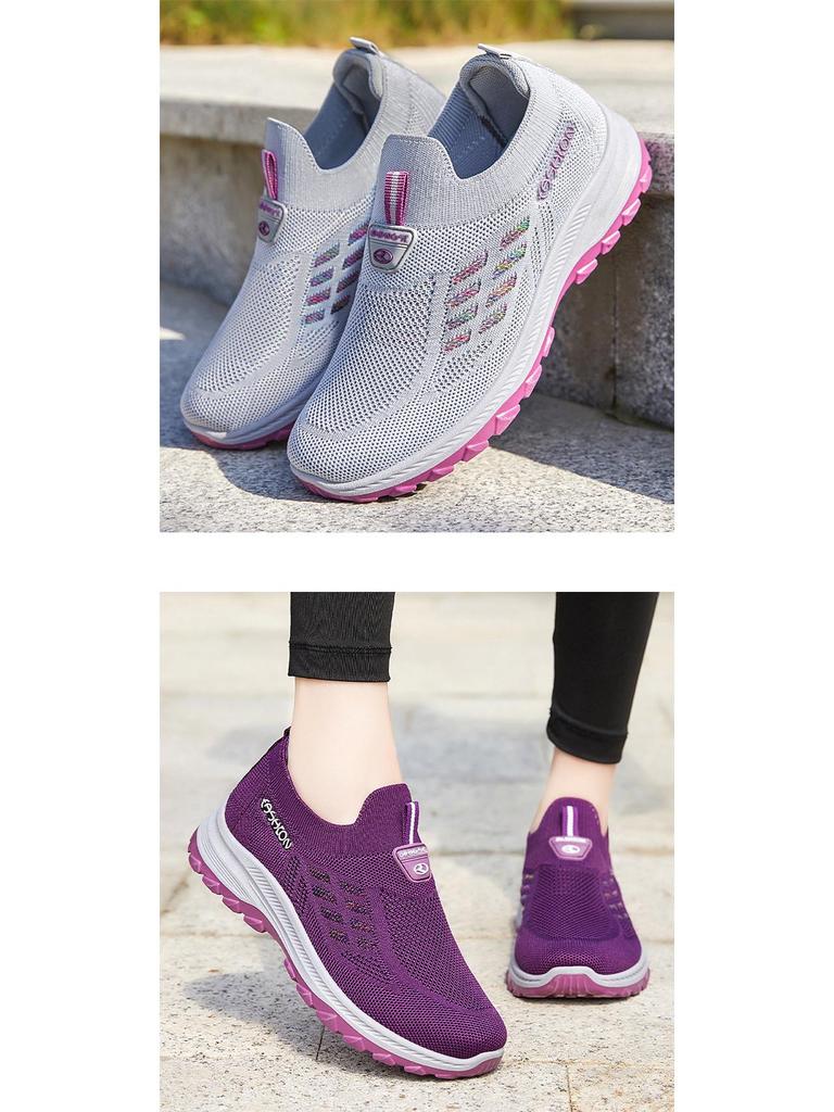 Women's Summer Slip-On Soft Sole Fly-Knit Shoes - Comfortable, Lightweight Casual Footwear for All Ages