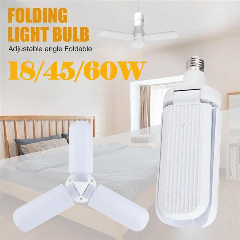 Високопотужна світлодіодна лампа E27 з широким діапазоном напруги, складане гаражне світло, висока яскравість, лампа зі стабілізованим струмом, лампа-літаюча тарілка