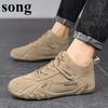 Ankle Boots For Men 2025Spring Man Casual Sneakers Non Slip Khaki Work Mens Shoe Short Boots Loafers Lace Up Zapatillas Hombre