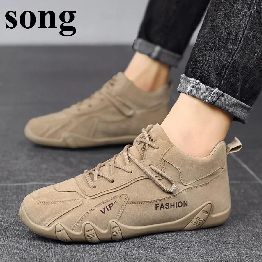 

Ankle Boots For Men 2025Spring Man Casual Sneakers Non Slip Khaki Work Mens Shoe Short Boots Loafers Lace Up Zapatillas Hombre 44 чорний