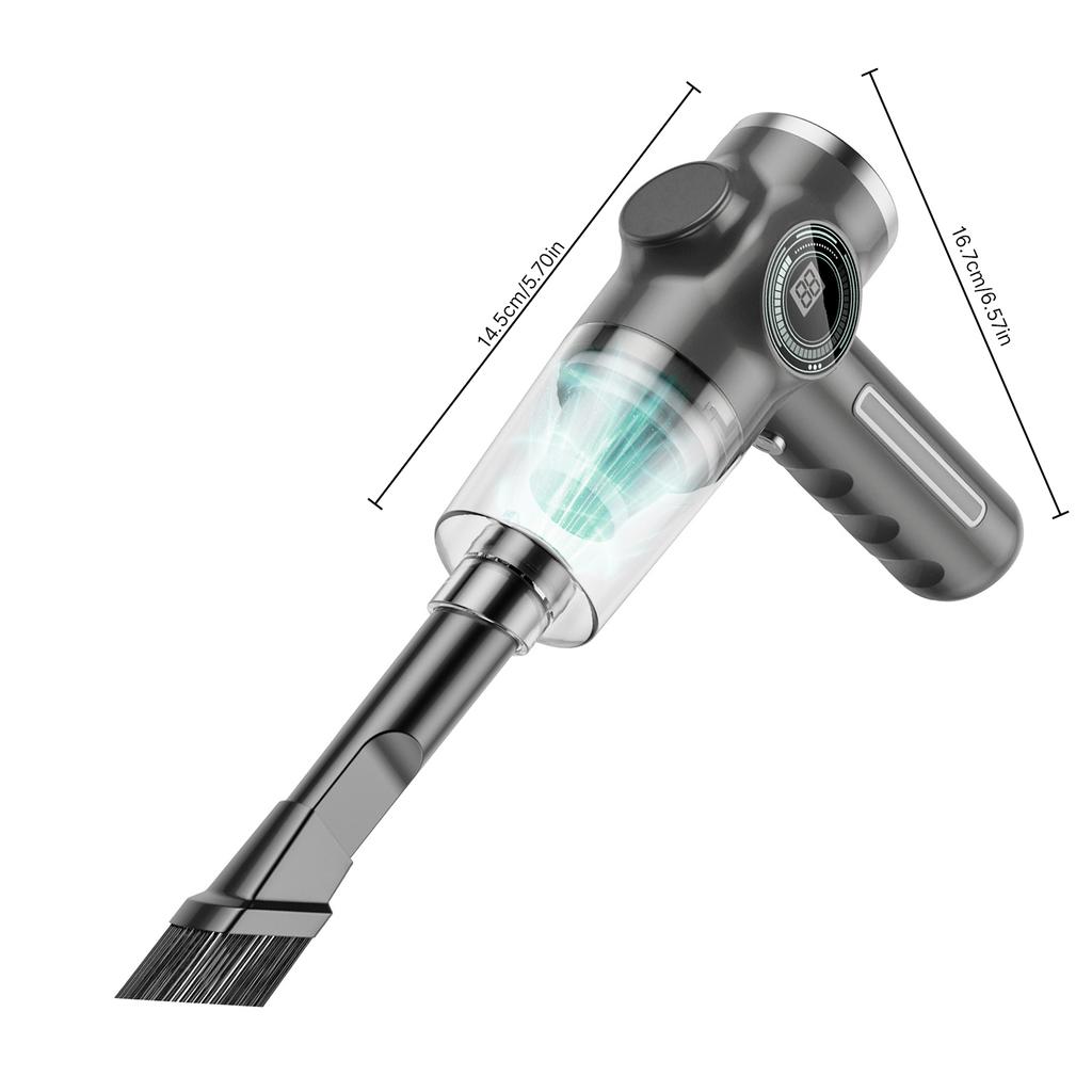Portable Vacuum Cleaner for Home Car with Flat and Brush Nozzle Battery Display Dightal Screen
