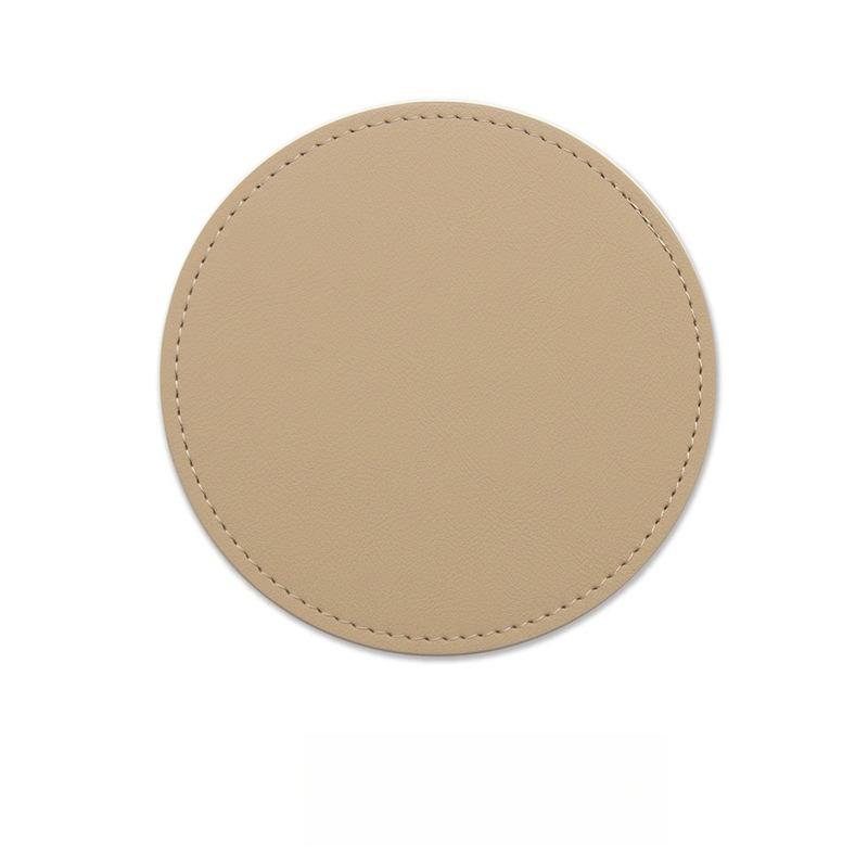 Leather Round Single-sided Waterproof Coasters, Heat-insulating Tea MATS and Anti-slip Bowl MATS