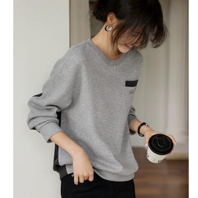 Light Casual Round Neck Sweatshirt for Women's Autumn New Loose Lazy Style Top