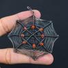 Spider Web Shaped Honey Topaz Gemstone Pure Copper Wire Wrapped Handmade Pendant Jewelry
