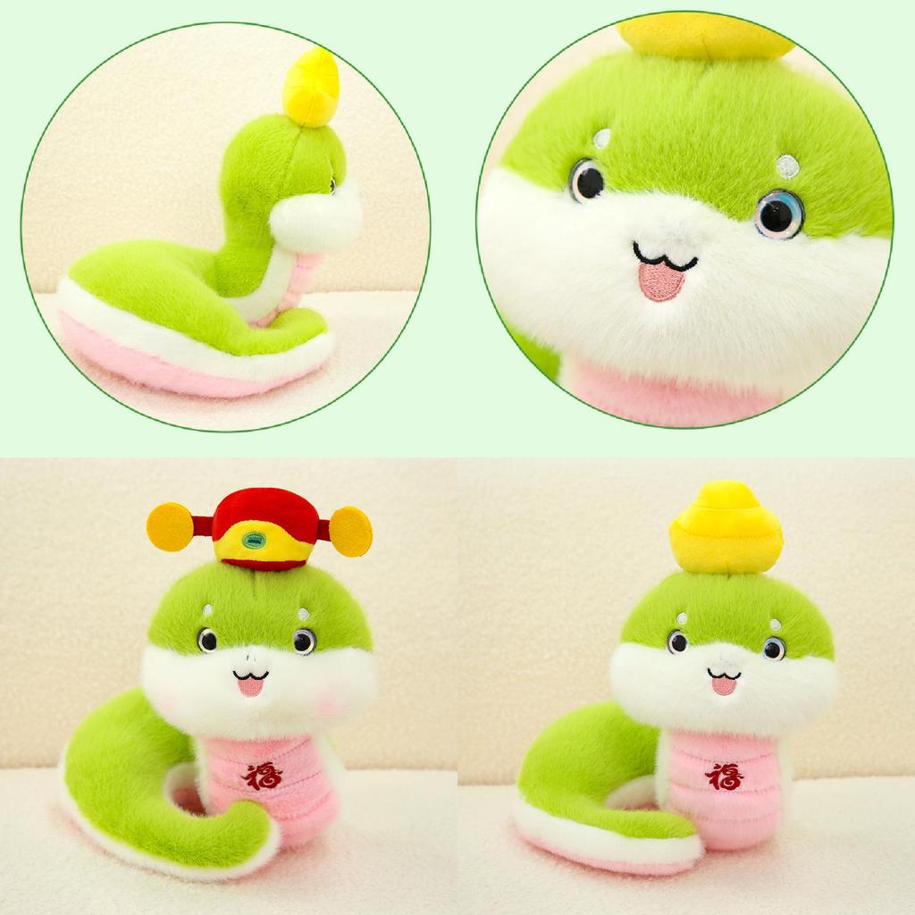 Soft Fortune Snakes Mascot Plush Toy Cartoon Stuffed Animals Doll New Year Gift
