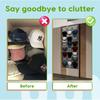 1PC Hat Organiser with Clear Deep Pockets to Display Your Baseball Caps, Baseball Cap Rack with 3 Hooks, 24 or 27 Deep Pockets