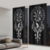 Viking Vegvisir Raven Tree Curtains Sheer Suitable Bedroom Living Room Office Door Curtain Design Semi Made Of Polyester Window Treatment