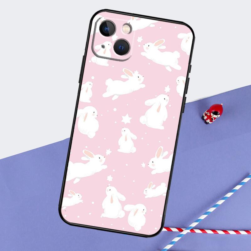 Rabbit Phone Case For iPhone 16 15 Pro Max 12 13 Mini 11 14 Pro Max XR 16 15 Plus 16e Cover Coque