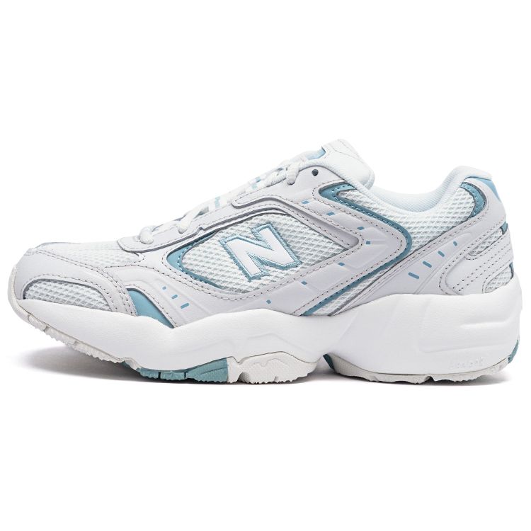 New Balance NB 452 Comfortable Versatile Lace-Up Mesh Synthetic Leather Low-Top Running Shoes Women sneaker White Blue WX452WO