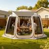 Screen House Tent, 3660 x 3380 x 2300 mm, 10-12 Person Pop Up Screen Tent with Extended Awning, Portable Screened in Canopy with Carry Bag, Netting