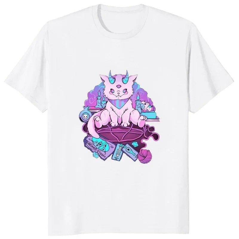 BAPHOMET SATANIST Dámské tričko s potiskem Streetwear Hipster Satan Occult Demon Grafika Unisex Topy Léto Krátký rukáv Cool Měkká trička