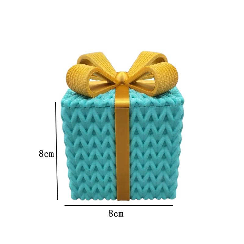3D Printed Christmas Knit Gift Box Candy Box Mini Festive Present Holder Tabletop Display Decorative Ornament