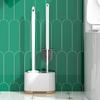 Wall-Mounted 3-in-1 Drainable Toilet Brush Set for Bathroom Corner Cleaning