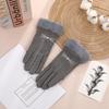 Unisex Fleece-Lined Suede Gloves for Outdoor Cycling and Driving - Cold-Proof, Touchscreen-Enabled for Autumn and Winter.