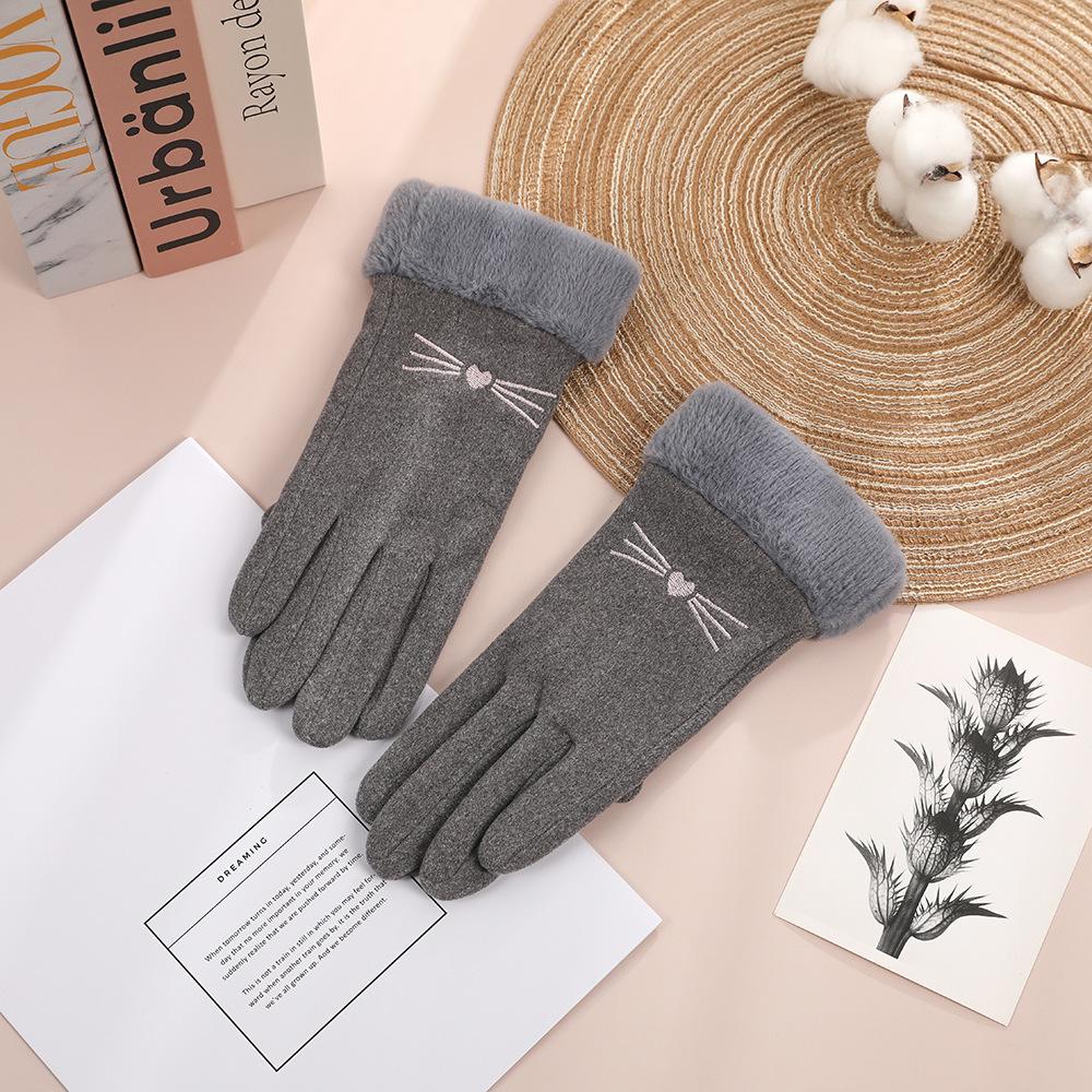 Unisex Fleece-Lined Suede Gloves for Outdoor Cycling and Driving - Cold-Proof, Touchscreen-Enabled for Autumn and Winter.