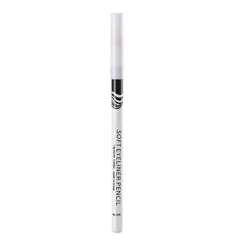 Meinuo Waterproof Long-Lasting Smudge-Proof Black Eyeliner Pencil with Wooden Handle for Professional Makeup and White Highlighting.
