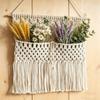 Wooden Rod Macrame Wall Hanging Woven Wall Organizer Wall Decoration Hanging Planter  Home Decor