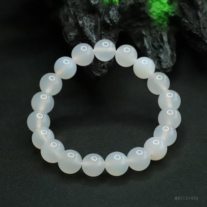2026 Ximang White Agate Bracelet Lychee Jelly Chalcedony Ornament Female Factory  Generation S3121406 Multi size about 8mm