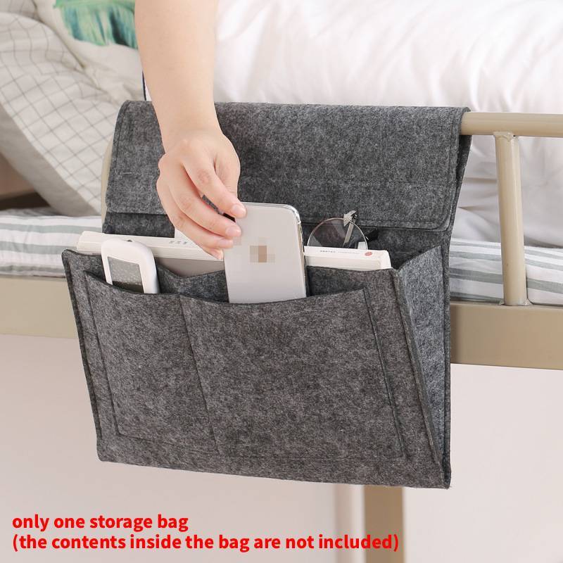 Felt Hanging Organizer For Bedside With Remote And Phone Storage