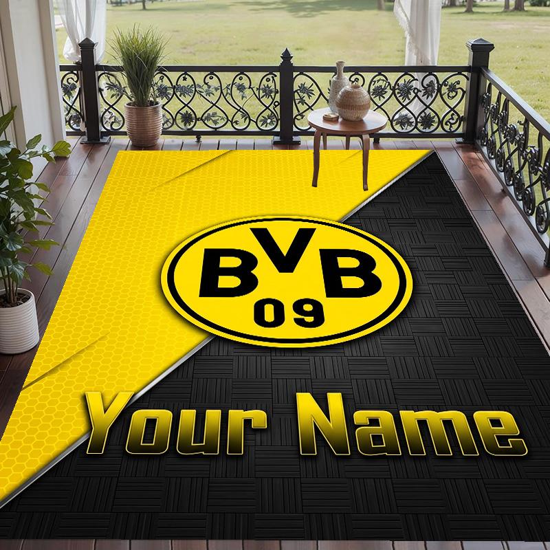 Benutzerdefinierter Teppich mit Aufdruck Borussia Dortmund Rutschfester Bodenbelag Für Wohnzimmer-Dekoration