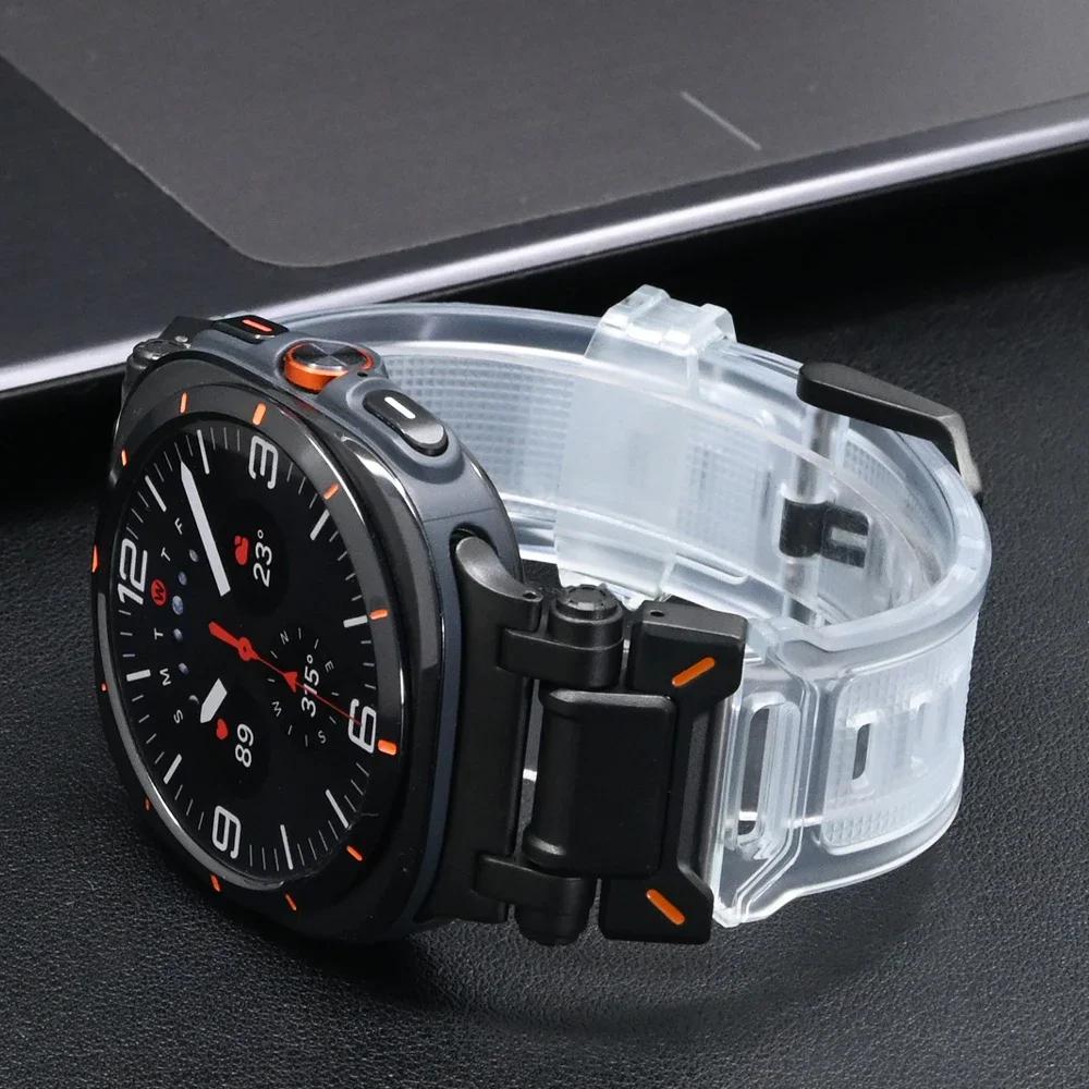 Men Rubber Loop Strap for Samsung Galaxy Ultra 47mm Luxury Sports Band for SAMSUNG GALAXY ULTRA 47mm Black Orange Watch Band