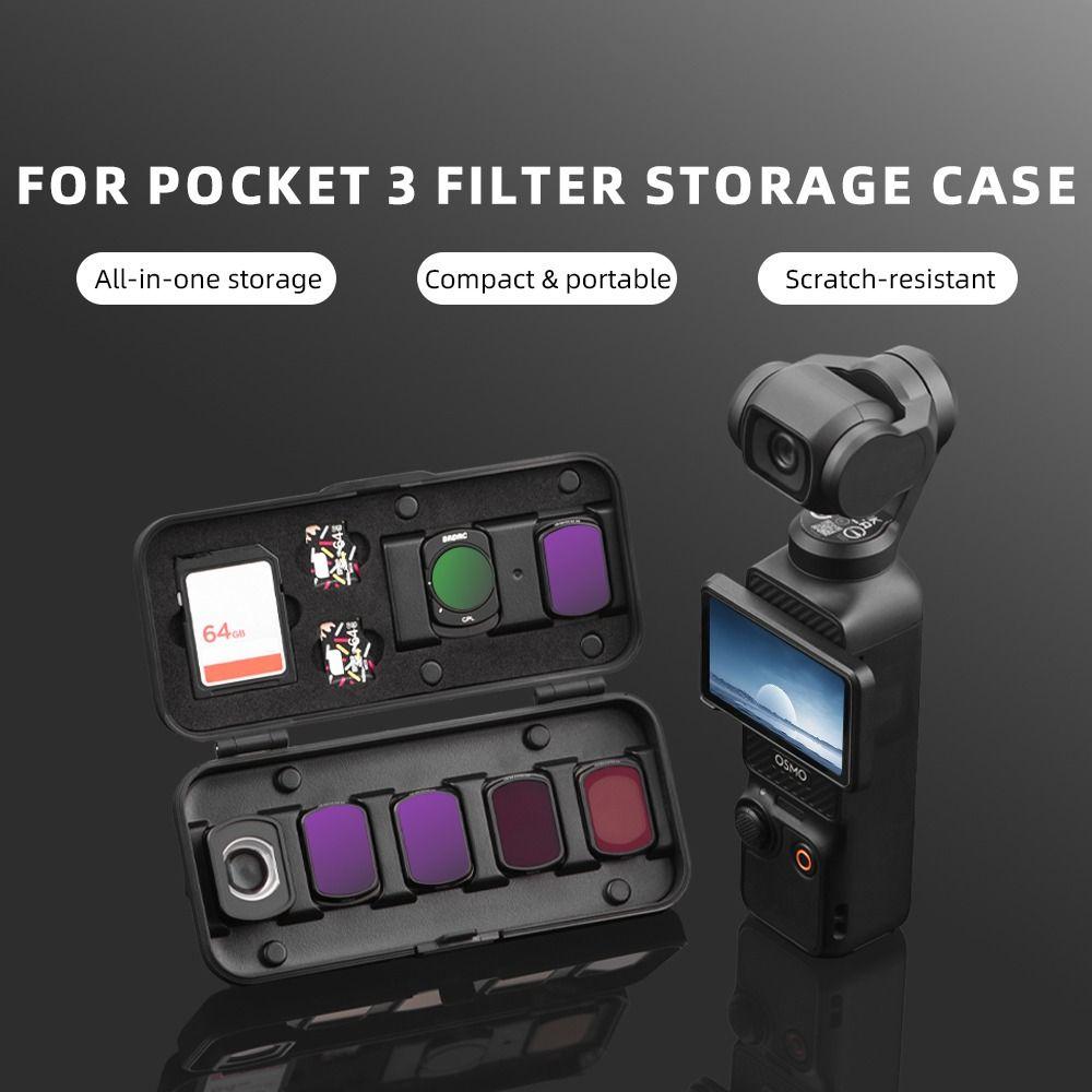 Protective Lens Filters Storage Box Mini Anti-scratch Filters Carrying Case Dustproof Portable for DJI Osmo Pocket 3