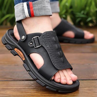 2024 Pánske sandále Letné priedušné pohodlné plážové topánky z hovädzej kože Papuče Pánske hovädzie kože Obchodné ležérne plážové topánky a sandále