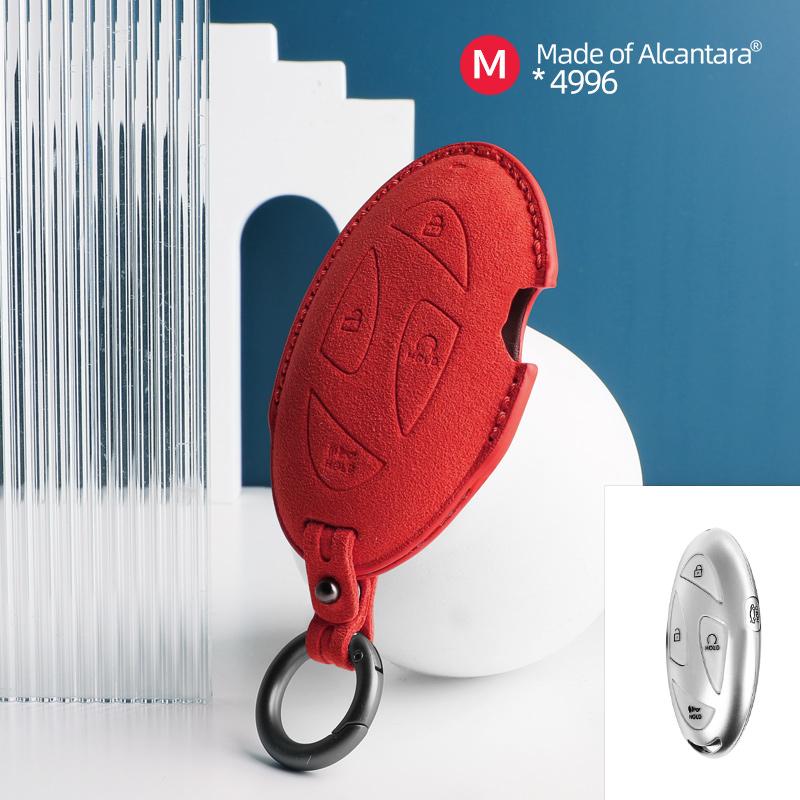 

5 Buttons Car Key Case For Hyundai Grandeur GN7 Kona Ev 2025 Ioniq 6 Auto Smart Remote Suede KeyChain Cover Shell Accessories