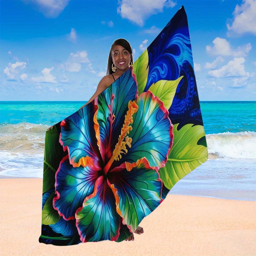 Art Collection Beach Sarong Smock, Embellished Semi-Transparent Elegant Beach Bag Skirt for Women