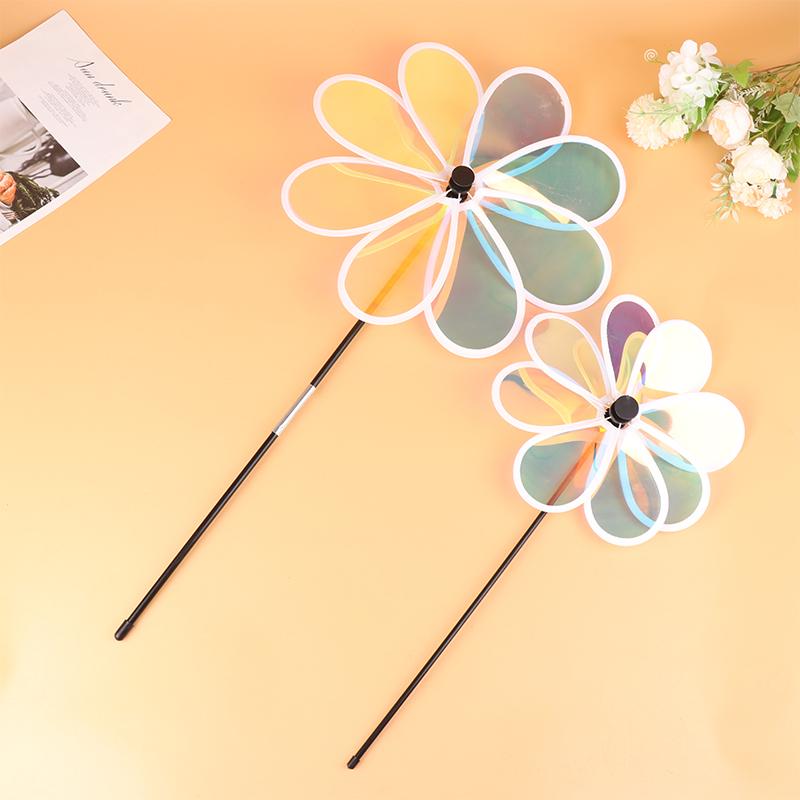 1Pc Sunflower Windmill Pinwheel Colourful Sequins Foldable Windmill Carry Camping Picnic Home Garden Decoration