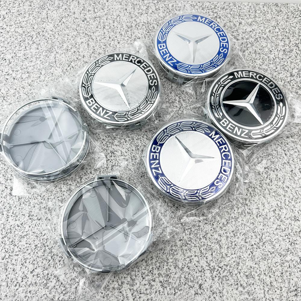 Hot 4Pcs 75mm Car Wheel Center Logo Hub Cap For Mercedes Benz W204 W211 W213 W205 W203 C218 A207 C117 CLA CLS E Class accessories DF1 QQ48