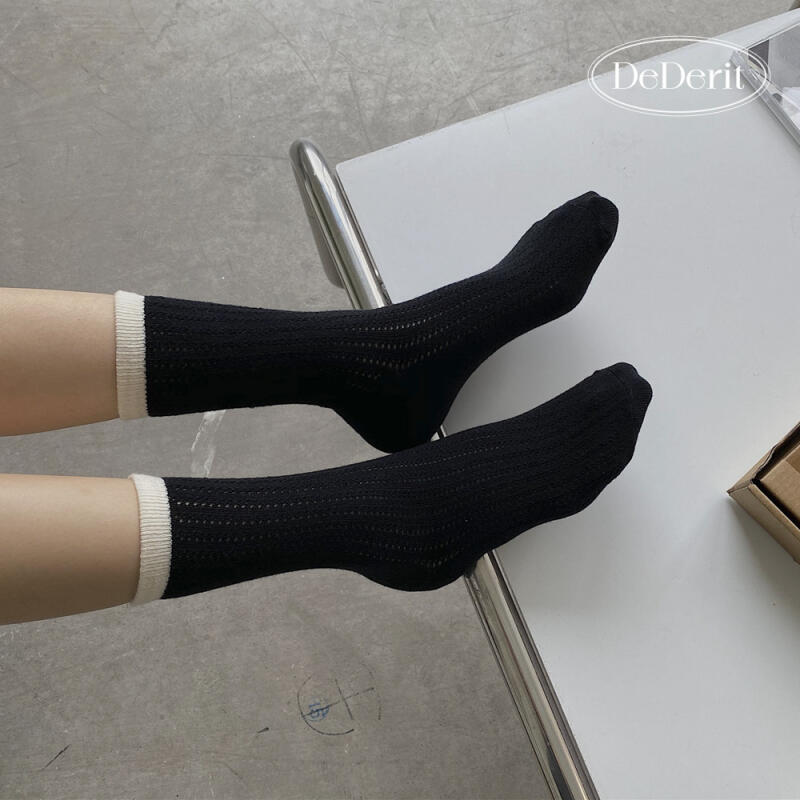 Two-tone four-season women's fashion design pretty socks