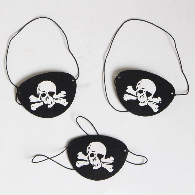12Pcs Felt Pirate Eye Skull Eye Skeleton Captain Eye Mask Pirate Theme Decor Dropshipping