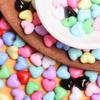500g Für Schmuckherstellung Bonbonfarben Armband Halskette Zubehör Herzperlen Acryl Lose Perlen DIY Schmuckzubehör Charms