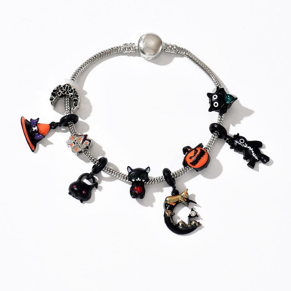 Bracelet Charm Bracelet Squelette Citrouille d'Halloween Pour Enfants et Adolescents