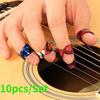 10 piezas/Juego Parte de Guitarra Púas para Dedos Púas de Guitarra Pastilla Guitarra Bajo Fingerstyle Pulgar Púas Púa