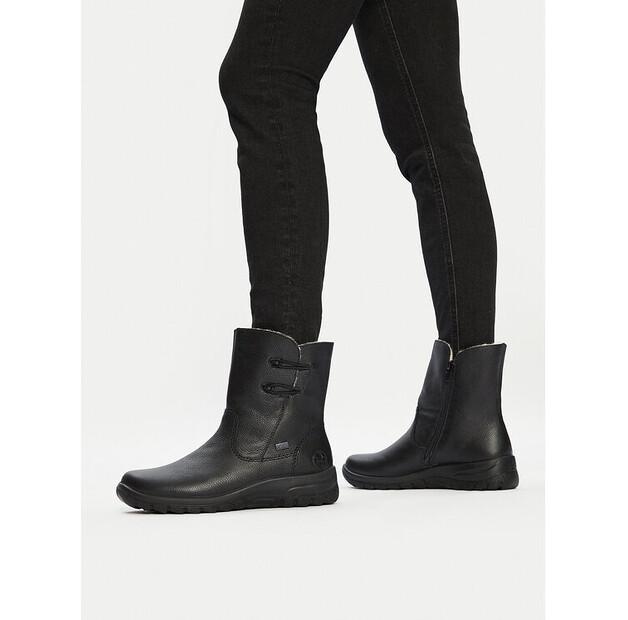 Rieker Z7172-00 Black Ankle Boots