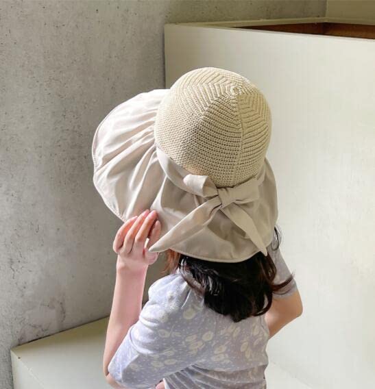 Sun UV Wide Chin Actress Lightweight [Lhyxuuk] Women's Hat, Protection, Cut, Brim, Heat-Blocking Coating, Strap, Foldable, Portable, Hat, Ribbon,
