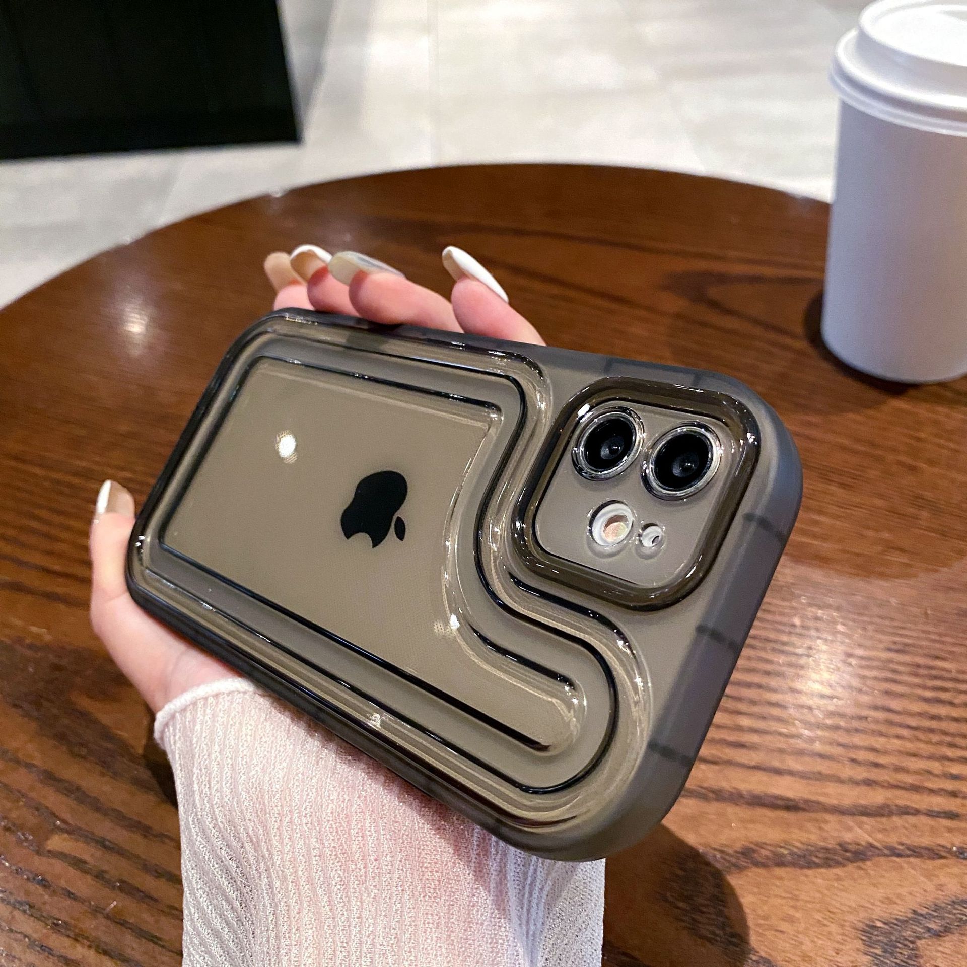 

Подходит для Apple 16PRO Прозрачный чехол для мобильного телефона с треком iPhone12/7P Простой всесторонний противоударный защитный чехол из ТПУ Apple 16PROMAX