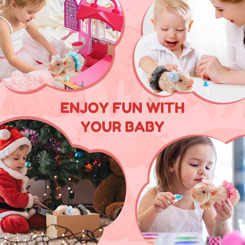 5In Silicone Pig Doll Toy Mini Soft Lifelike Silicone Pig Doll Cute Newborn Interesting Full Silicone Body Pig Toy with Clothes