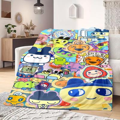 Tamagotchi Anime Spaudinio Antklodė Šilta Patogi Flanelinė Antklodė Tinka Miegamiesiems, Sofoms, Lovoms, Kėdėms, Iškyloms, Kelionėms