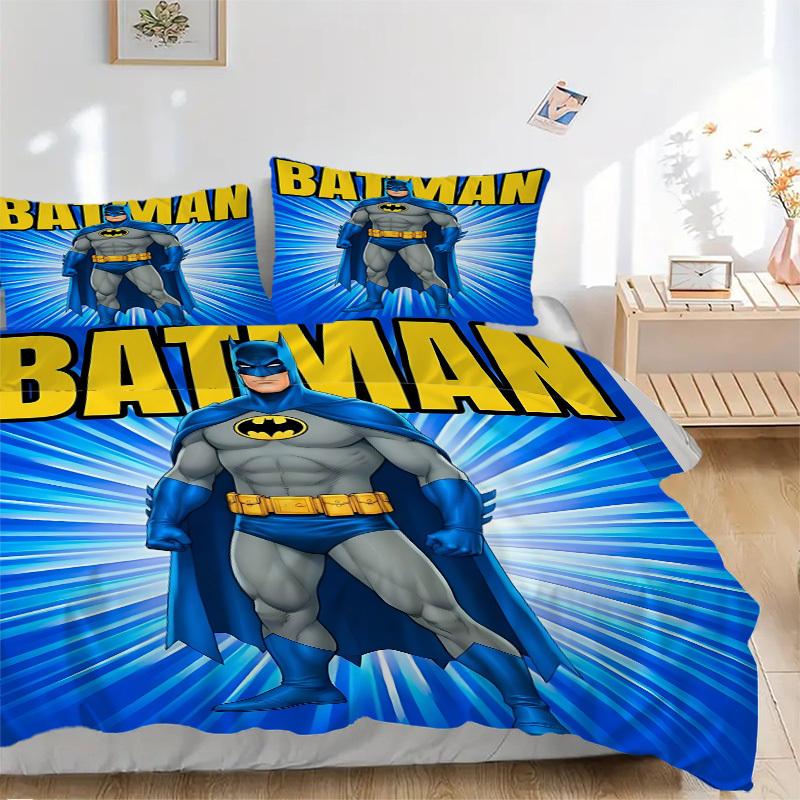 

3pcs batman, superhero Duvet Cover Set (1 Duvet Cover + 2 Pillowcases, No Core) - Comfortable, And Breathable Bedroom Decoration yy251104018 135x200cm
