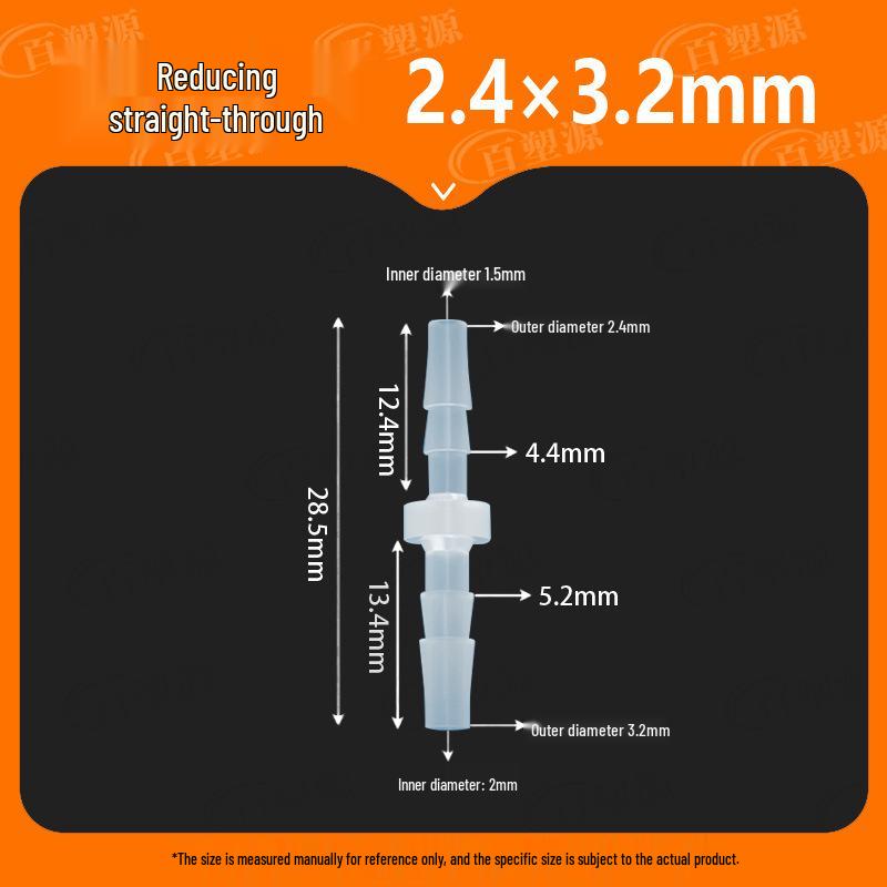 Two-Way Straight Through Plastic Hose Reducer Connector for Fish Tanks