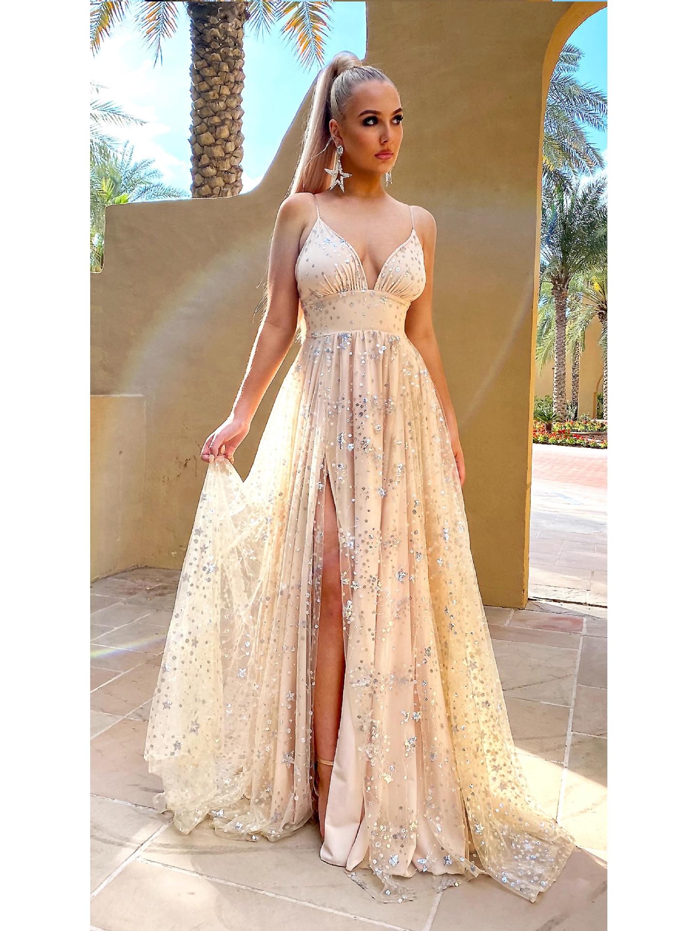 

2025 Весна/Лето Сексуальное Длинное Платье с Глубоким V-образным Разрезом для Женщин Medium